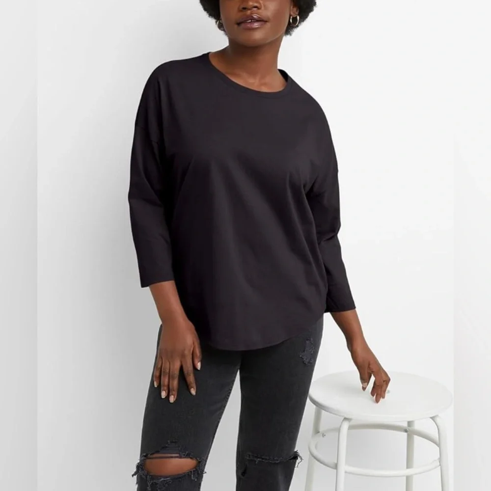 NWT 3/4 Sleeve 100% Cotton Crew Neck Women’s T-Shirt Hanes Size XXL - Picture 1 of 7
